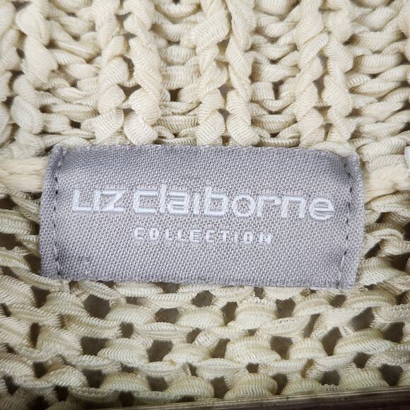 Liz Claiborne Collection Cable Knit Sweater Vest Women’s SZ XL Cream Mock Neck - Picture 3 of 13